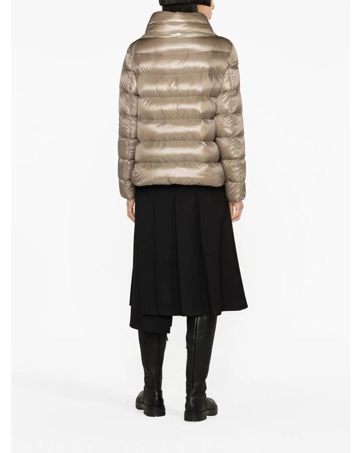 Herno Brown Funnel-Neck Padded Jacket