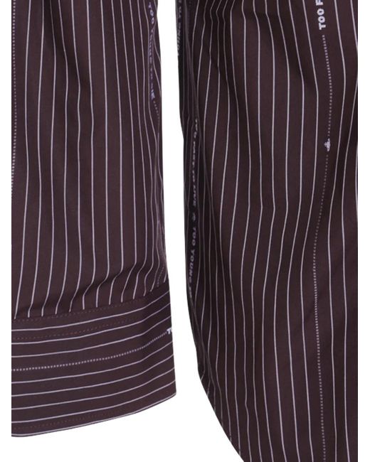 Vivienne Westwood Purple Orb-Motif Pinstripe Shirt for men