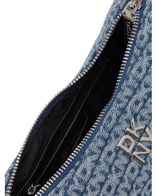 DKNY Blue Monogram-Logo Denim Tote Bag