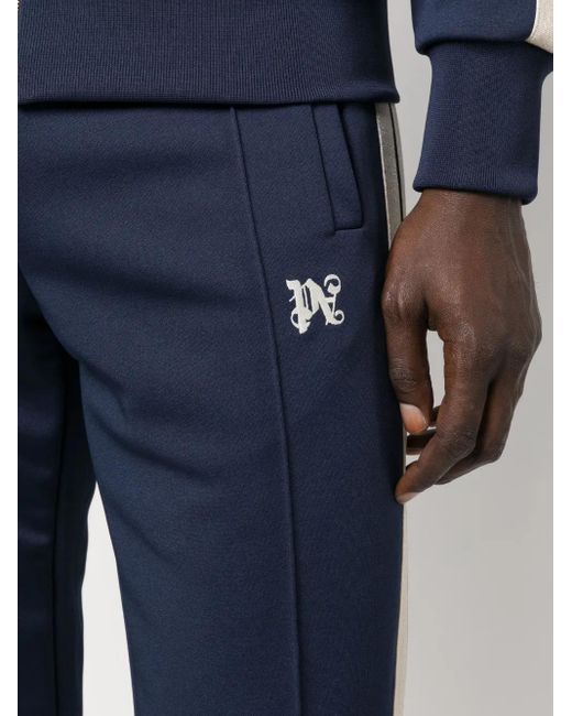 Palm Angels Jogginghose Mit Monogramm-Stickerei in Blue für Herren