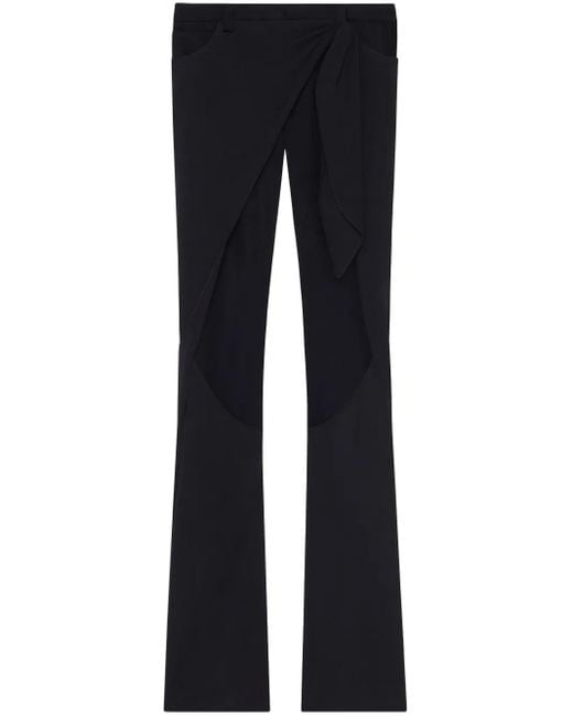 Courreges Blue Wrap-Design Flared Jeans