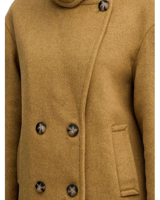 Chaqueta Con Cuello En V Sisley de color Natural