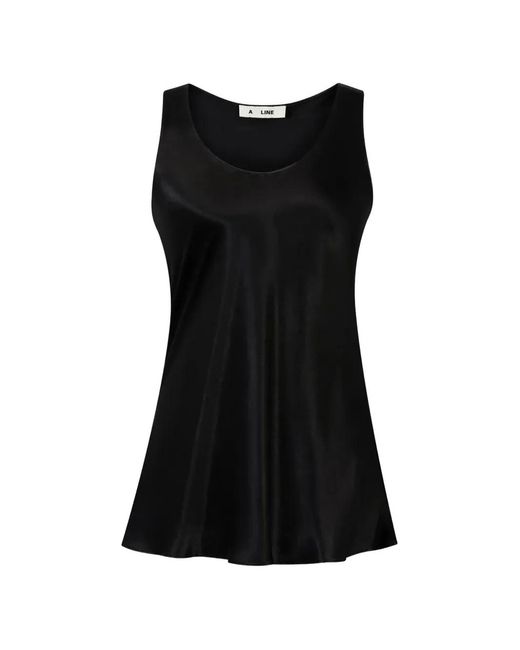 A Line Black Satin-Finish Top