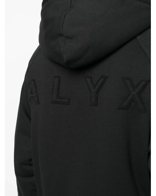 1017 ALYX 9SM Black 1017 Alyx Logo-embroidered Hooded Bomber Jacket for men