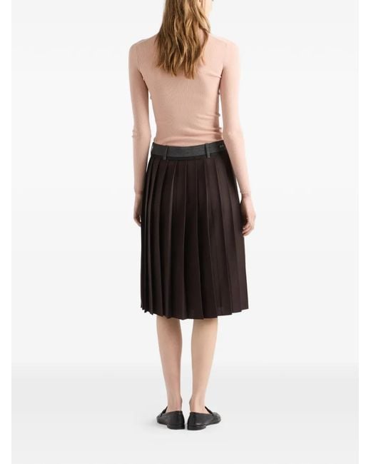Prada Pink Pull En Laine À Col Rond