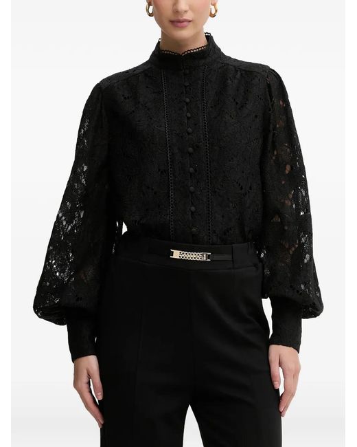 Bardot Black Olessia Lace Buttoned Top