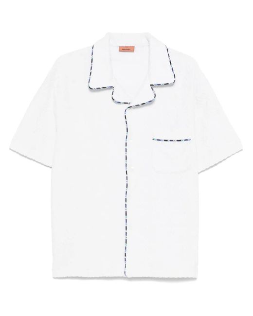 Missoni White Zigzag Terry Shirt for men