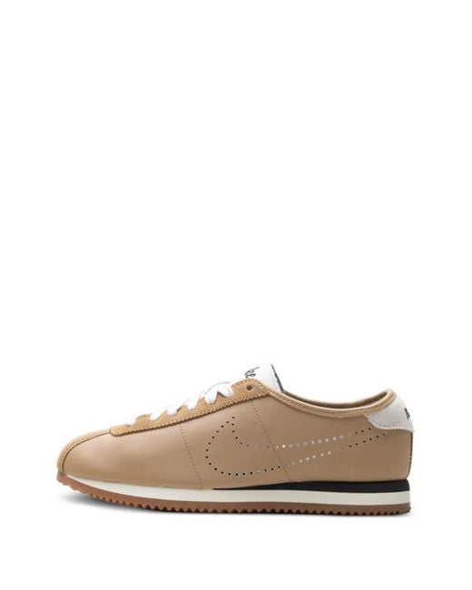 Nike White Cortez Perforated-Logo Leather Sneakers