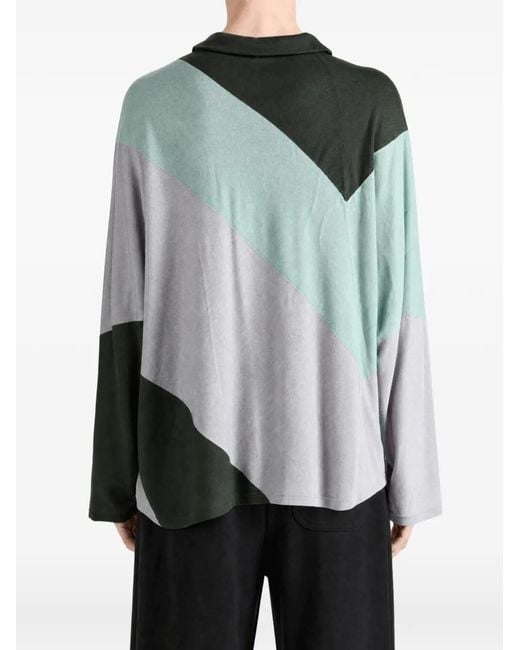 Kiko Kostadinov Green Colour-Block Funnel-Neck Sweater for men