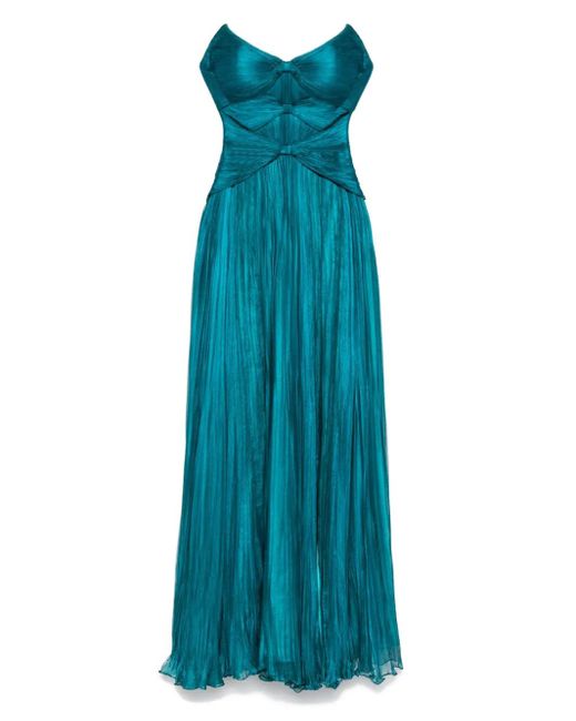 IRIS SERBAN Blue Star Bow-embellished Maxi Dress