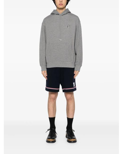 Maison Kitsuné Gray Fox-head Patch Hoodie for men