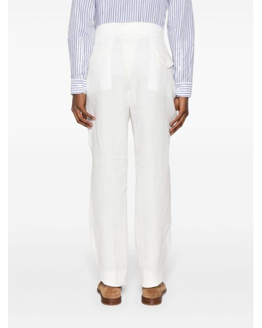 Pantalones de vestir de talle medio Ralph Lauren Purple Label de hombre de color White
