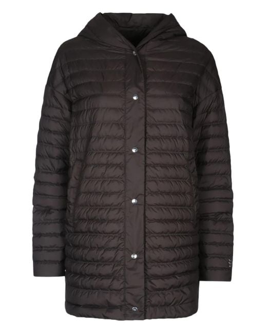 Add Black Hooded Quilted Coat
