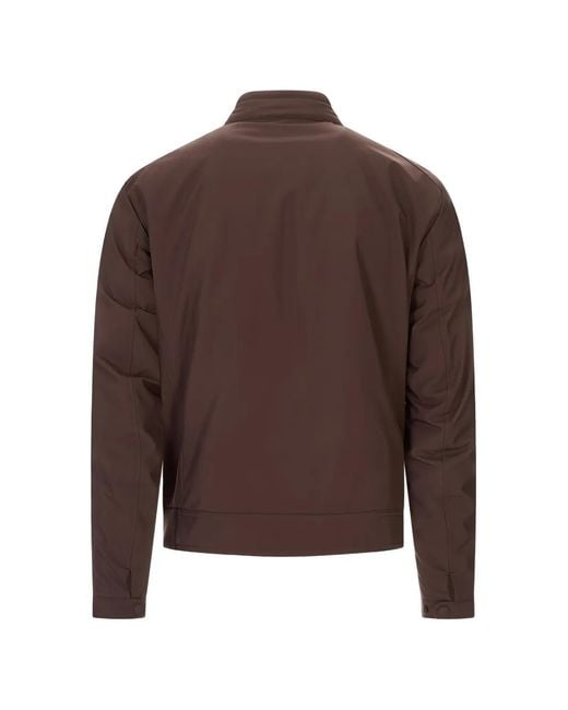 Moncler Brown Zip-Up Biker Jacket for men