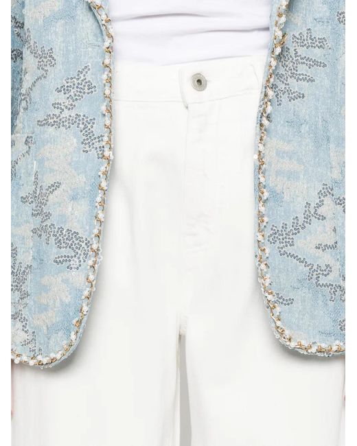 AG Jeans White Helsinki Logo-Patch Jeans