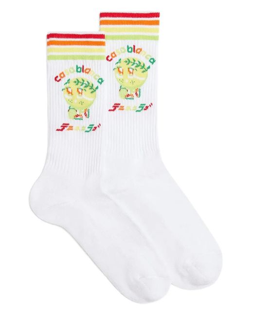 Calcetines con rayas de arcoíris Casablanca de hombre de color White