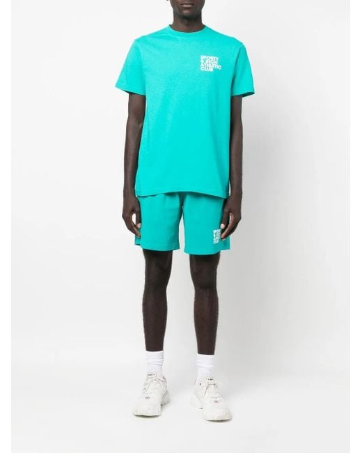 Sporty & Rich Blue T-Shirt Mit Logo-Print