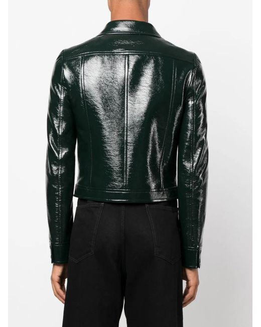 Courreges Black Button-Up Faux-Leather Jacket for men