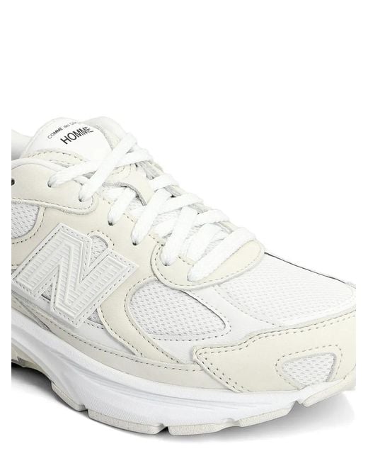 New Balance White X Comme Des Garçons Homme Panelled Sneakers for men