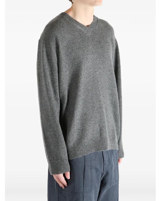 The Elder Statesman Gray V-Neck Sweater