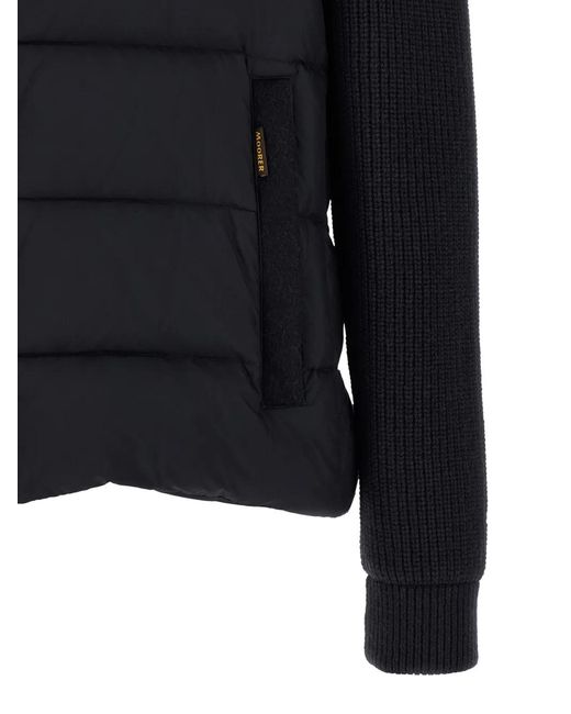 Moorer Black Allori Quilted Panel-Sleeved Down Jacket for men