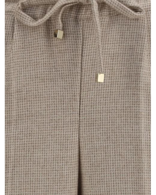 Kiton Natural Check-Pattern Drawstring Trousers