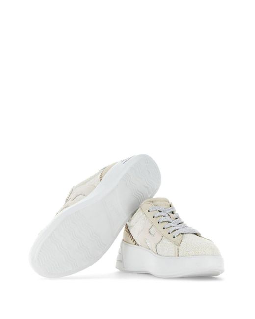 Sneakers Rebel con applicazione di Hogan in White