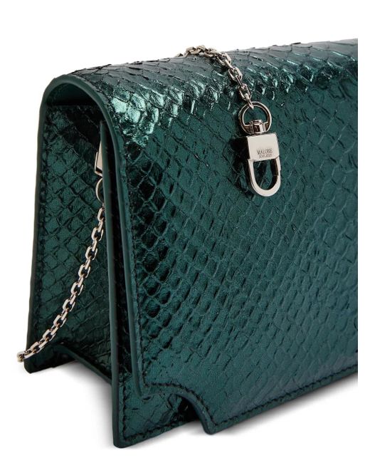 Malone Souliers Green Vivien Leather Clutch Bag