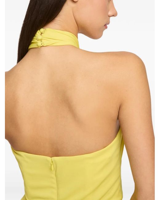 Cinq À Sept Yellow Kaily Halterneck Dress