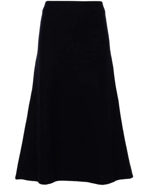 Jil Sander Black A-Line Midi Skirt