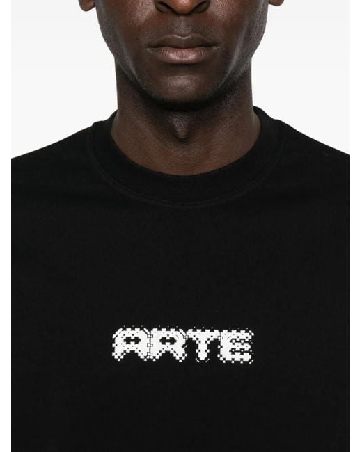 メンズ Arte' ロゴ Tシャツ Black