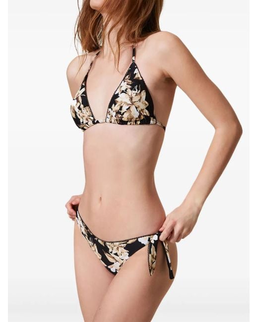 Twinset Natural Printed Bikini Top