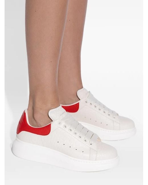 McQueen White Lace-Up Platform Sneakers
