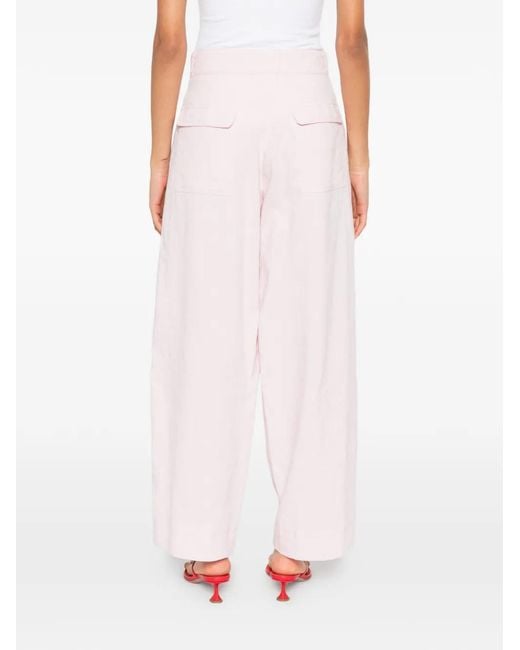 ODEEH Pink Flap-Pocket Trousers