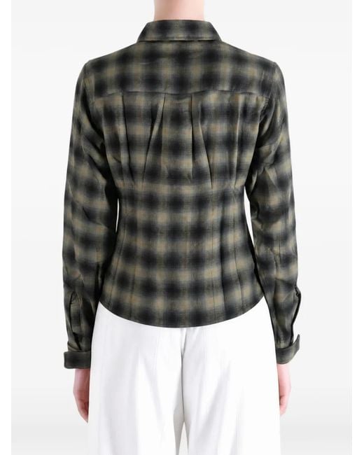 Camisa Envelop A Cuadros Con Pliegues Our Legacy de color Gray