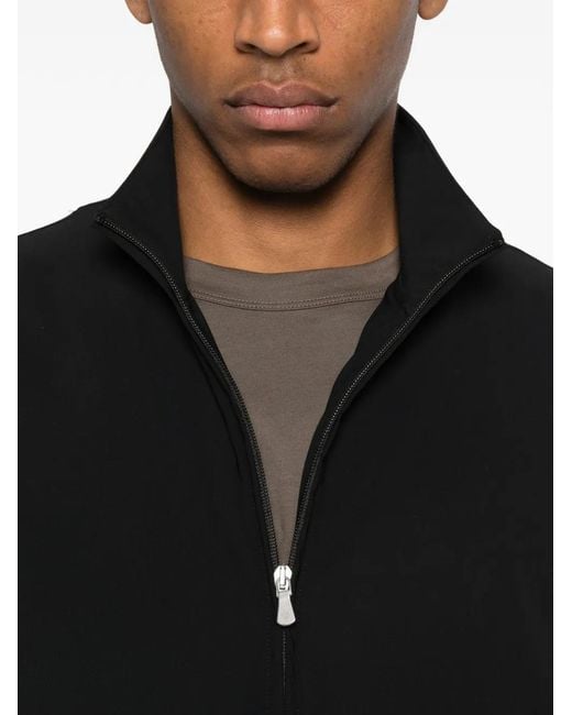 Eleventy Black High-Neck Bomber Jacket for men