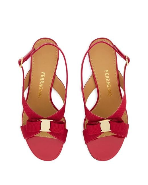 Ferragamo Red Vara Bow Sandal