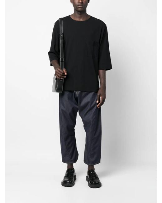 Junya Watanabe Blue Drop-Crotch Cropped Jeans for men
