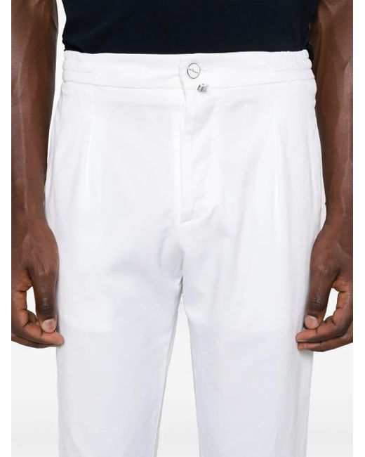 Kiton White Tapered-Leg Trousers for men