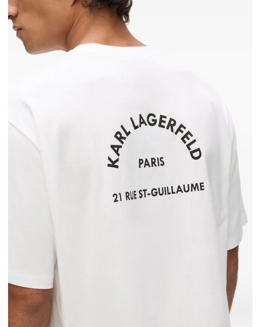Karl Lagerfeld White Rue St-Guillaume Relaxed T-Shirt for men