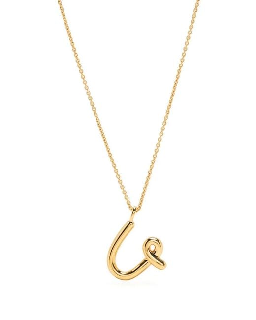 Missoma Metallic Curly Molten Initial Pendant Necklace