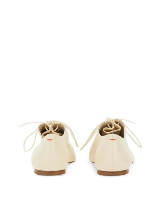 Aeyde White Lace-Up Leather Shoes