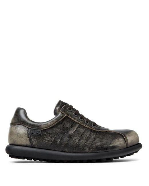 Camper Black Pelotas Ariel Distressed Leather Sneakers for men