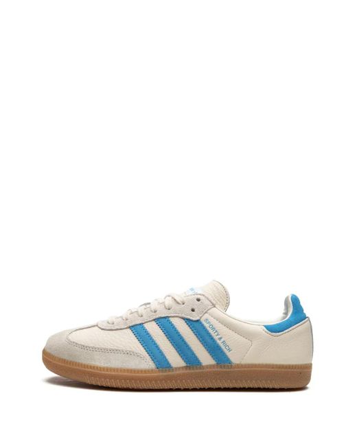 Adidas Blue X Sporty And Rich Samba "Cream" Sneakers