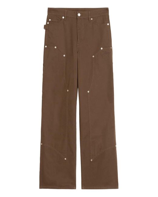 Zadig & Voltaire Brown Perya Studded Cotton Trousers