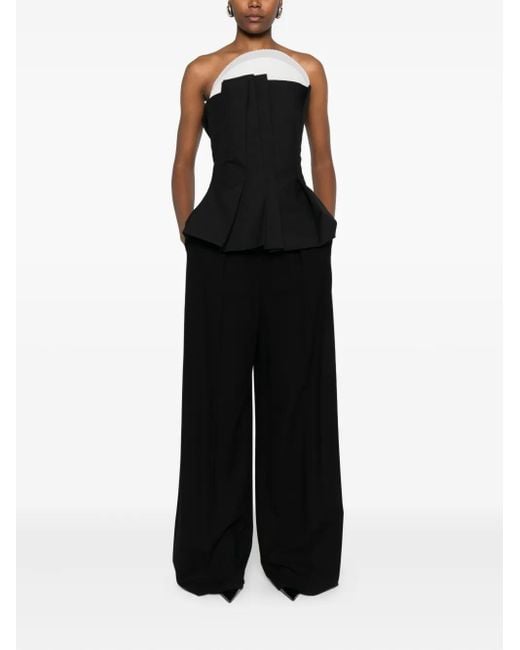 Rohe Black Pleated Bustier Top