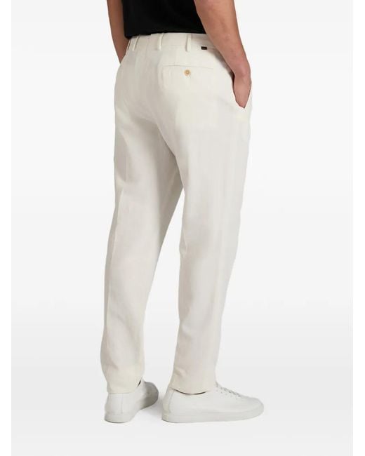 Slowear White Pleated Trousers for men