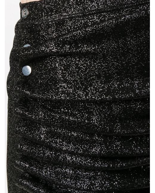 Rabanne Black Metallic Threaded Asymmetric Skirt