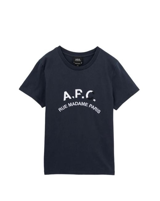A.P.C. Blue Logo-Embroidered T-Shirt