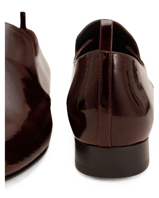 AMI Brown Chaussures Plates En Cuir De Vache
